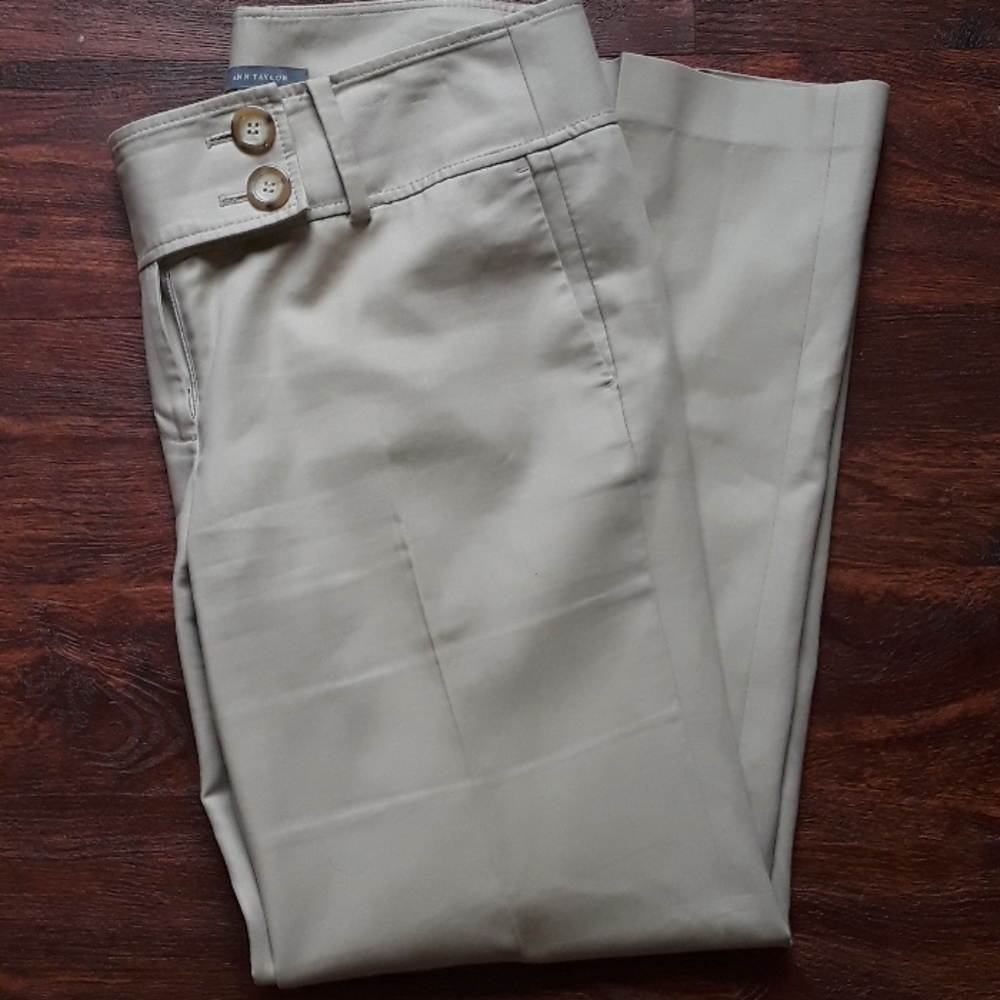 Ann Taylor Lindsay taupe beige slacks size 12
